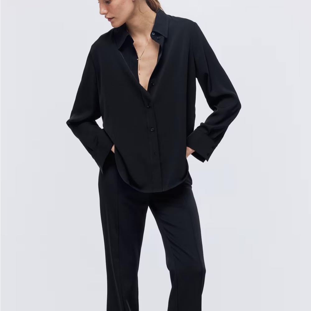 H&M black Button Down Shirt size XXS